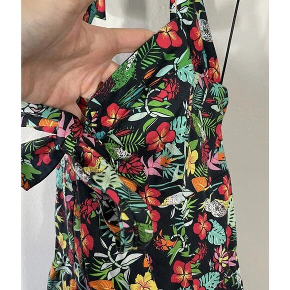 Timeless London Tropical Bird Floral Print Halter Dress Pin Up Size US6 Resort - Picture 6 of 11